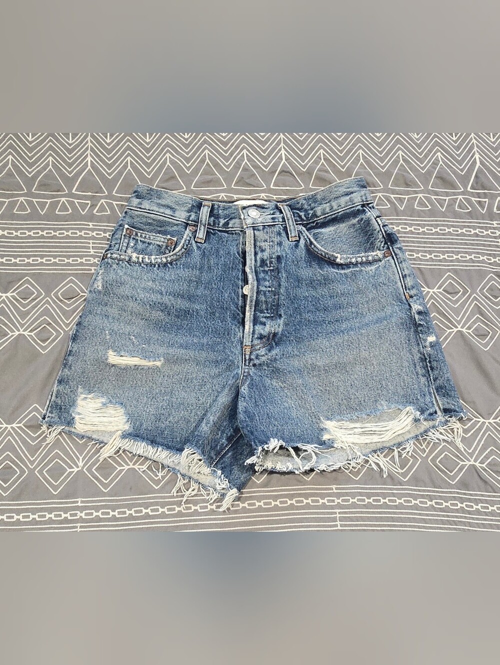Agolde Dee Cut Off Denim Shorts Size 24